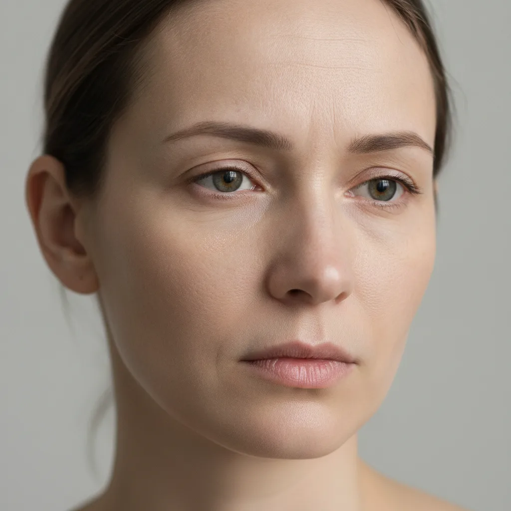 Before — stressed, dull skin