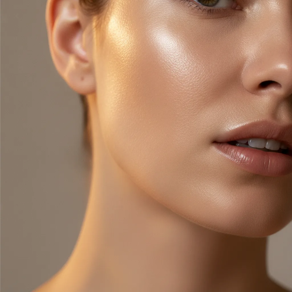 Glowing cheekbone detail