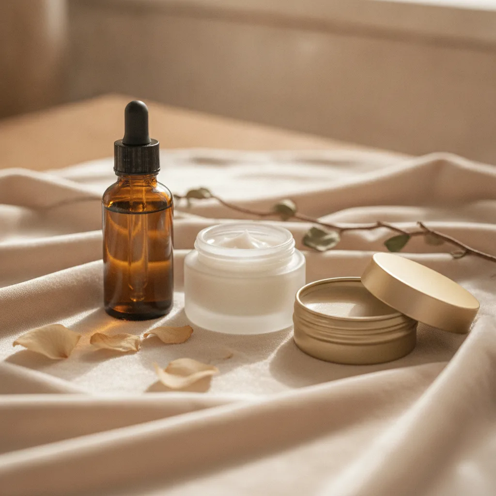 Ritual products arranged elegantly